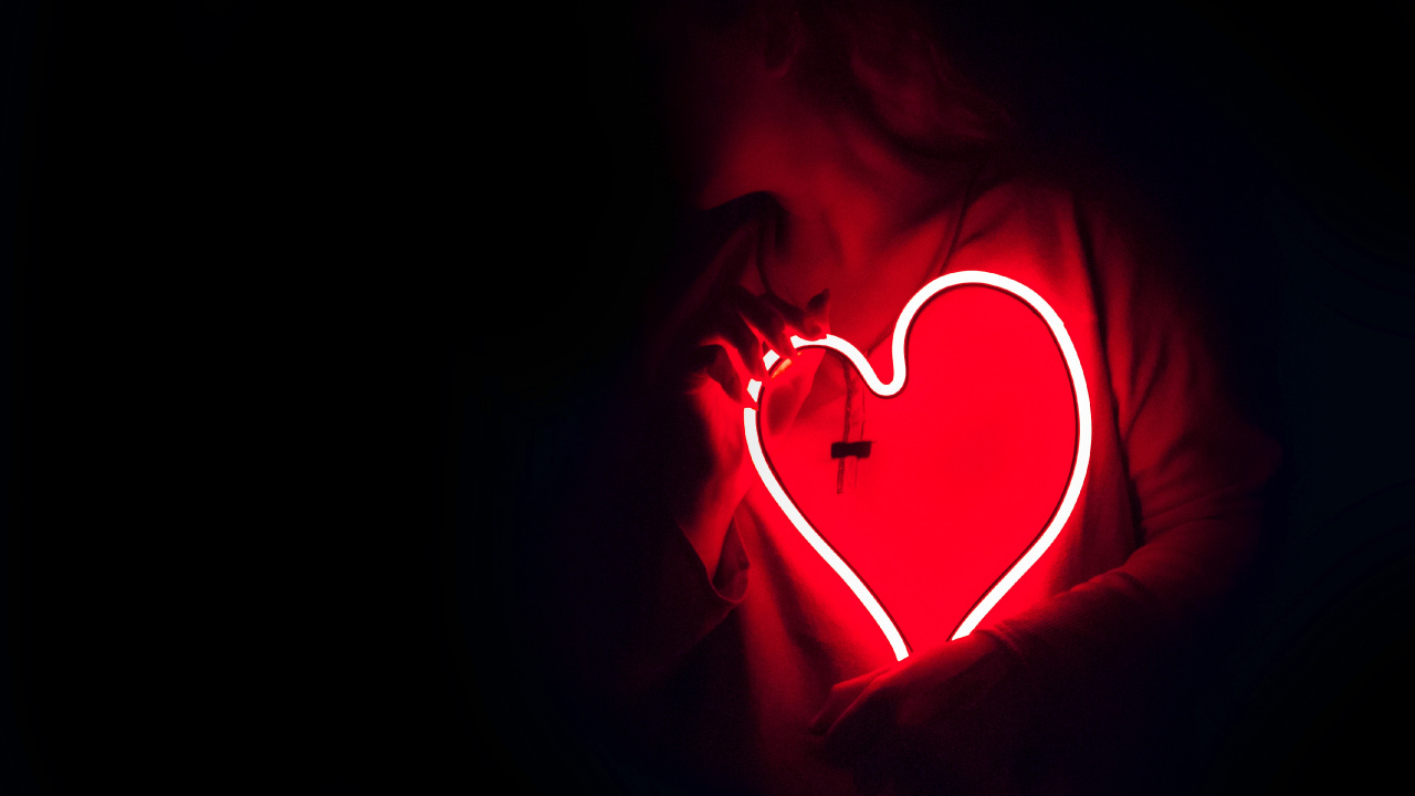 心脏, 红色的, 爱情, 光, 器官 壁纸 1280x720 允许