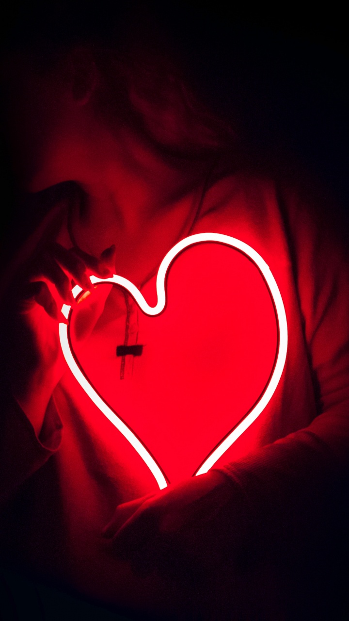 心脏, 红色的, 爱情, 光, 器官 壁纸 720x1280 允许