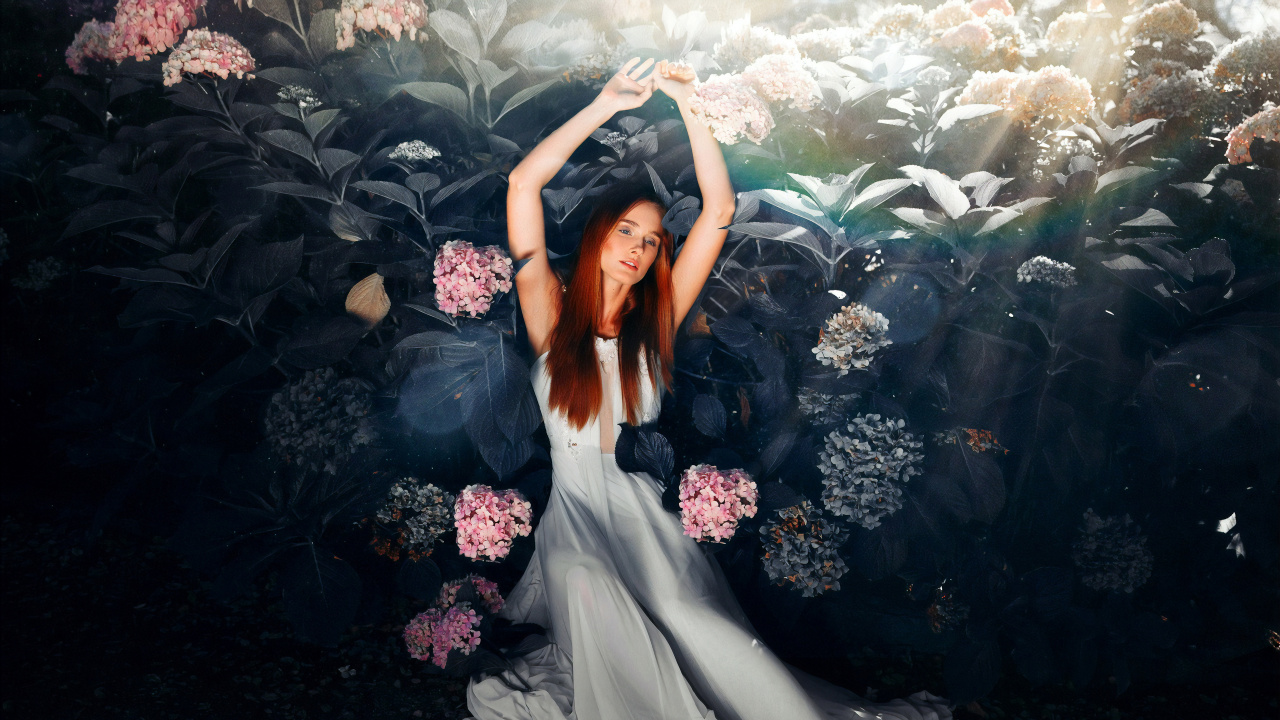 Beauty, Pink, Dress, Fashion, Reflection. Wallpaper in 1280x720 Resolution