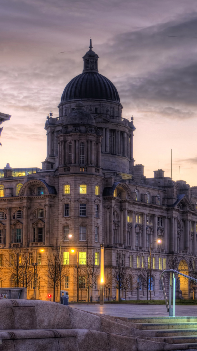White Concrete Building During Night Time. Wallpaper in 750x1334 Resolution