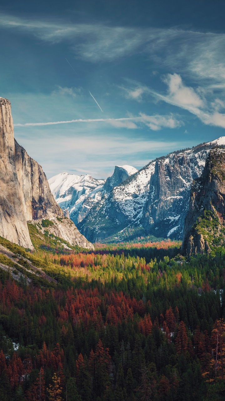 le Parc National de Yosemite, Unis, la Vallée de Yosemite, Yosemite Falls, Village de Yosémite. Wallpaper in 720x1280 Resolution