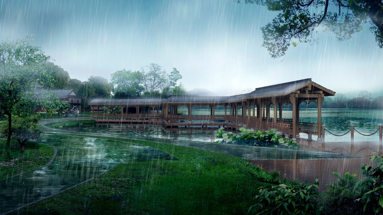 Brown Concrete Bridge Over River. Wallpaper in 1280x720 Resolution