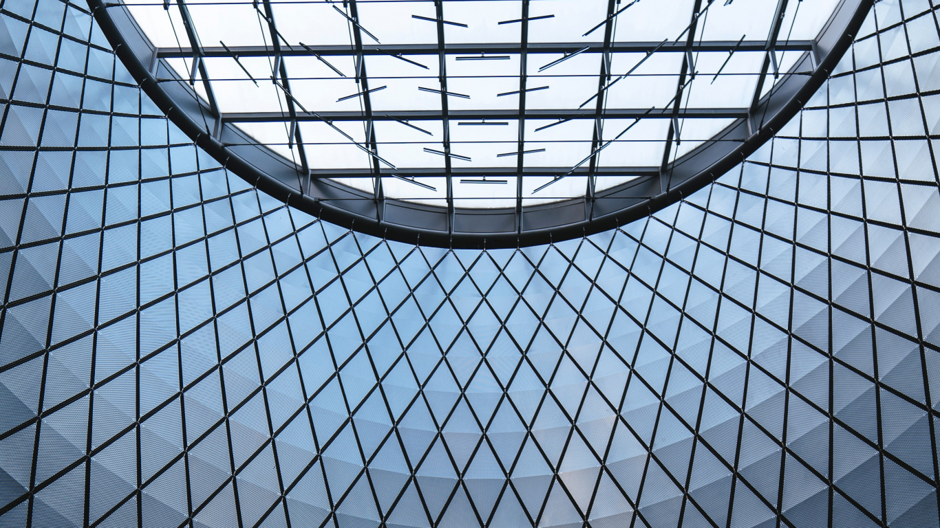 Black Metal Frame Glass Building. Wallpaper in 1366x768 Resolution