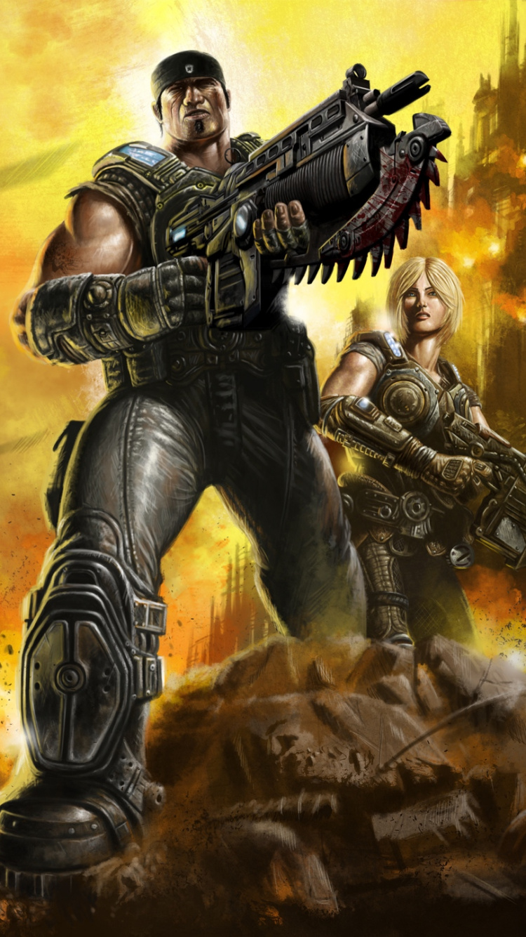 Marcus Fenix, Gears of War 3, Juego de Pc, Videojuego de Estrategia, Película de Acción. Wallpaper in 750x1334 Resolution