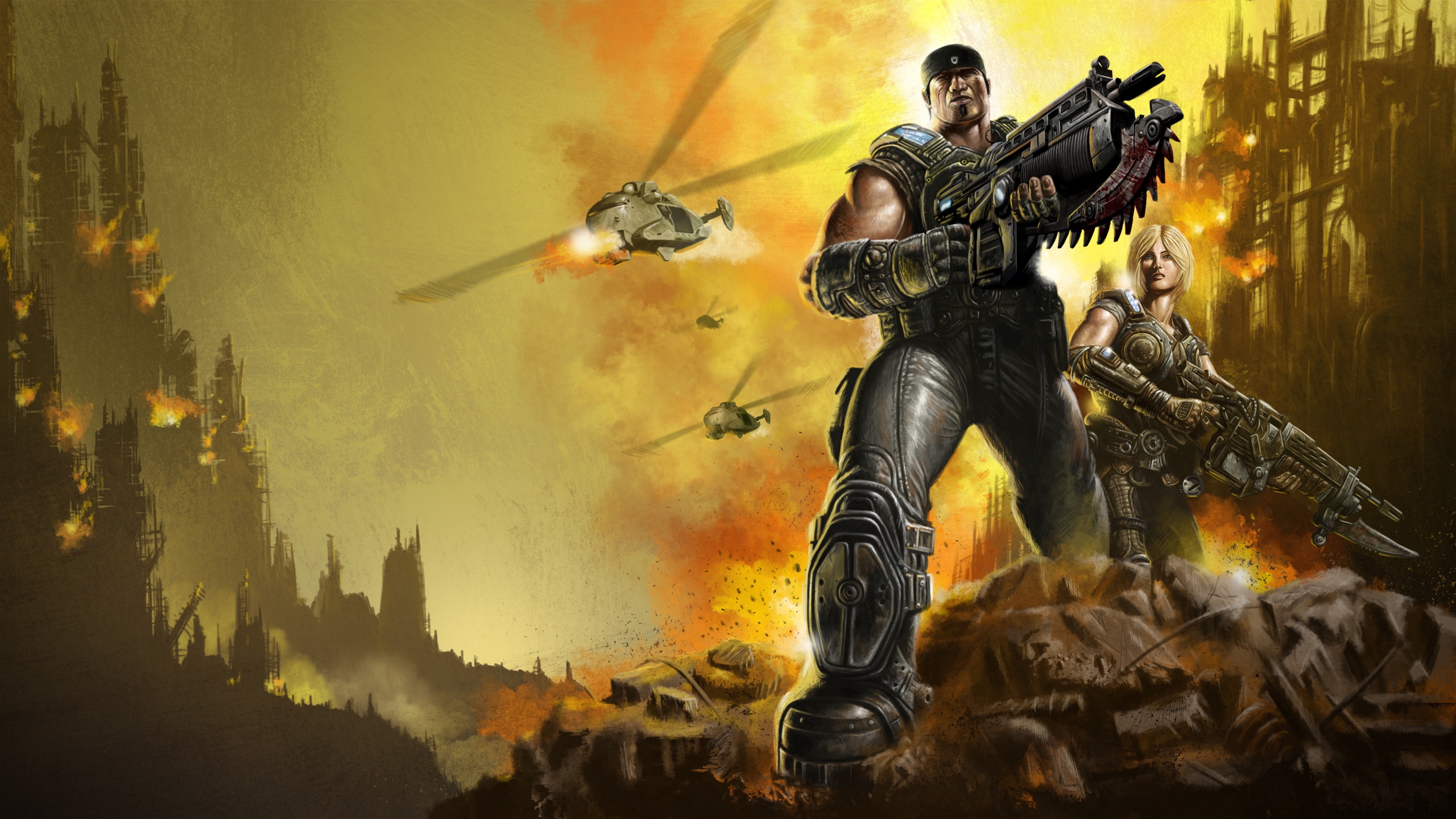 Marcus Fenix, Gears of War 3, pc Game, Strategy Video Game, Games. Wallpaper in 2560x1440 Resolution