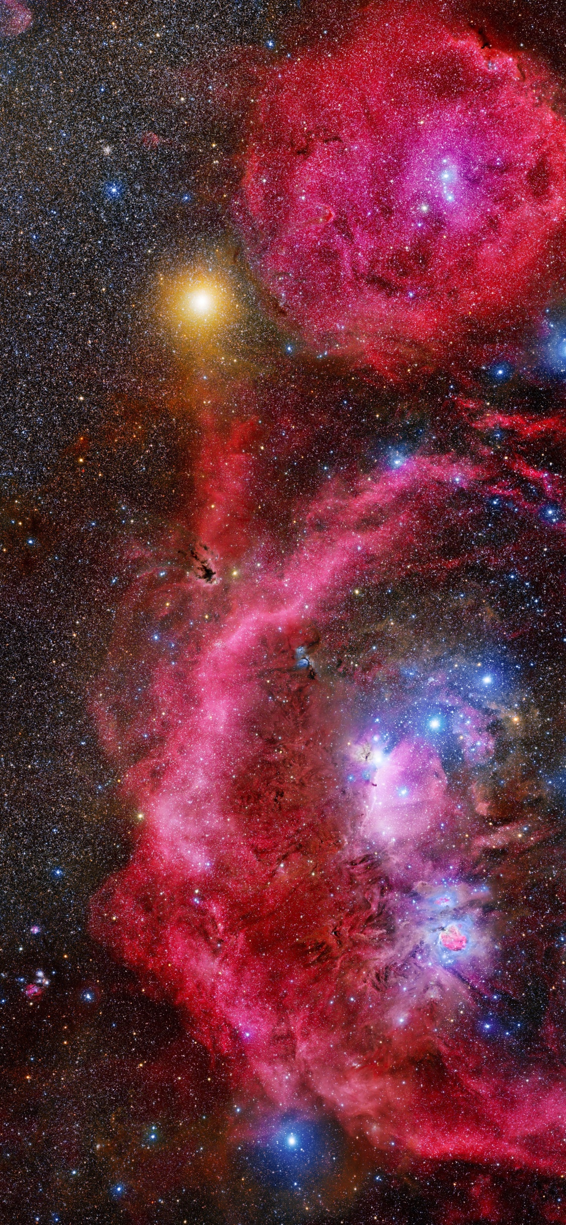 Rote Und Blaue Galaxie Abbildung. Wallpaper in 1125x2436 Resolution