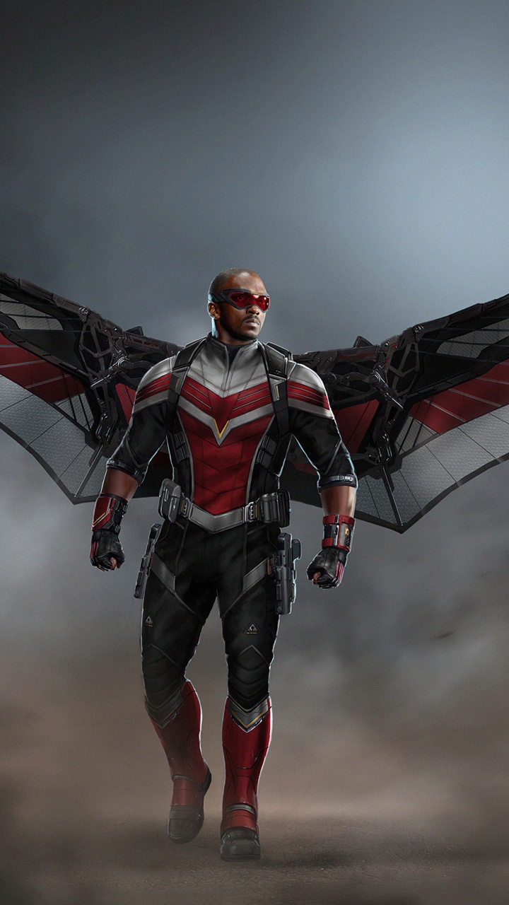 Falcon, Anthony Mackie, Sam Wilson, el Halcón y el Soldado de Invierno, Capitán América. Wallpaper in 720x1280 Resolution