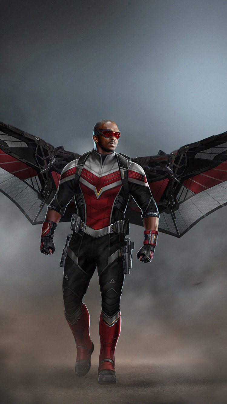 Falcon, Anthony Mackie, Sam Wilson, The Falcon and The Winter Soldier, Captain America. Wallpaper in 750x1334 Resolution