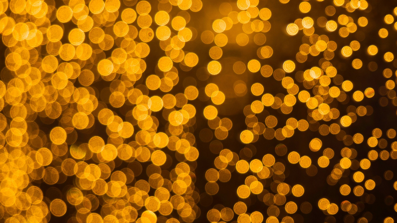 Bokeh, Yellow, Orange, Light, Pattern. Wallpaper in 1366x768 Resolution