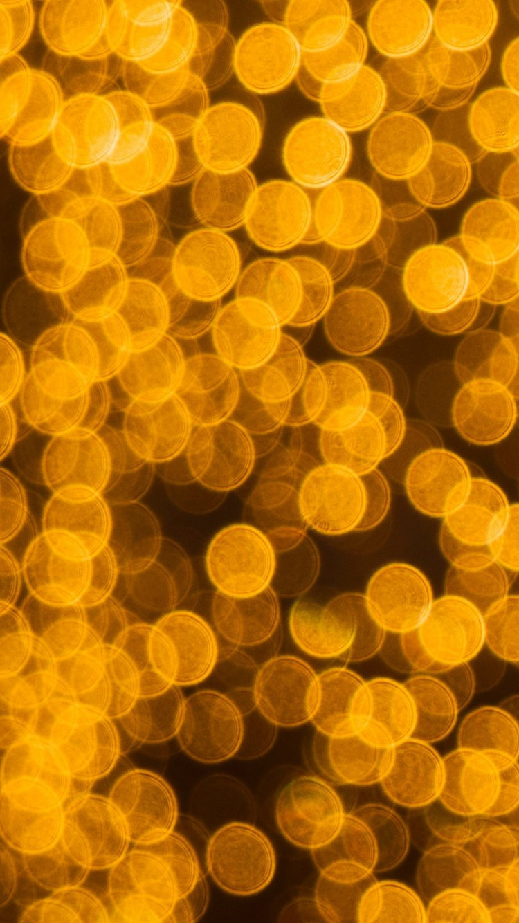 Bokeh, Yellow, Orange, Light, Pattern. Wallpaper in 750x1334 Resolution