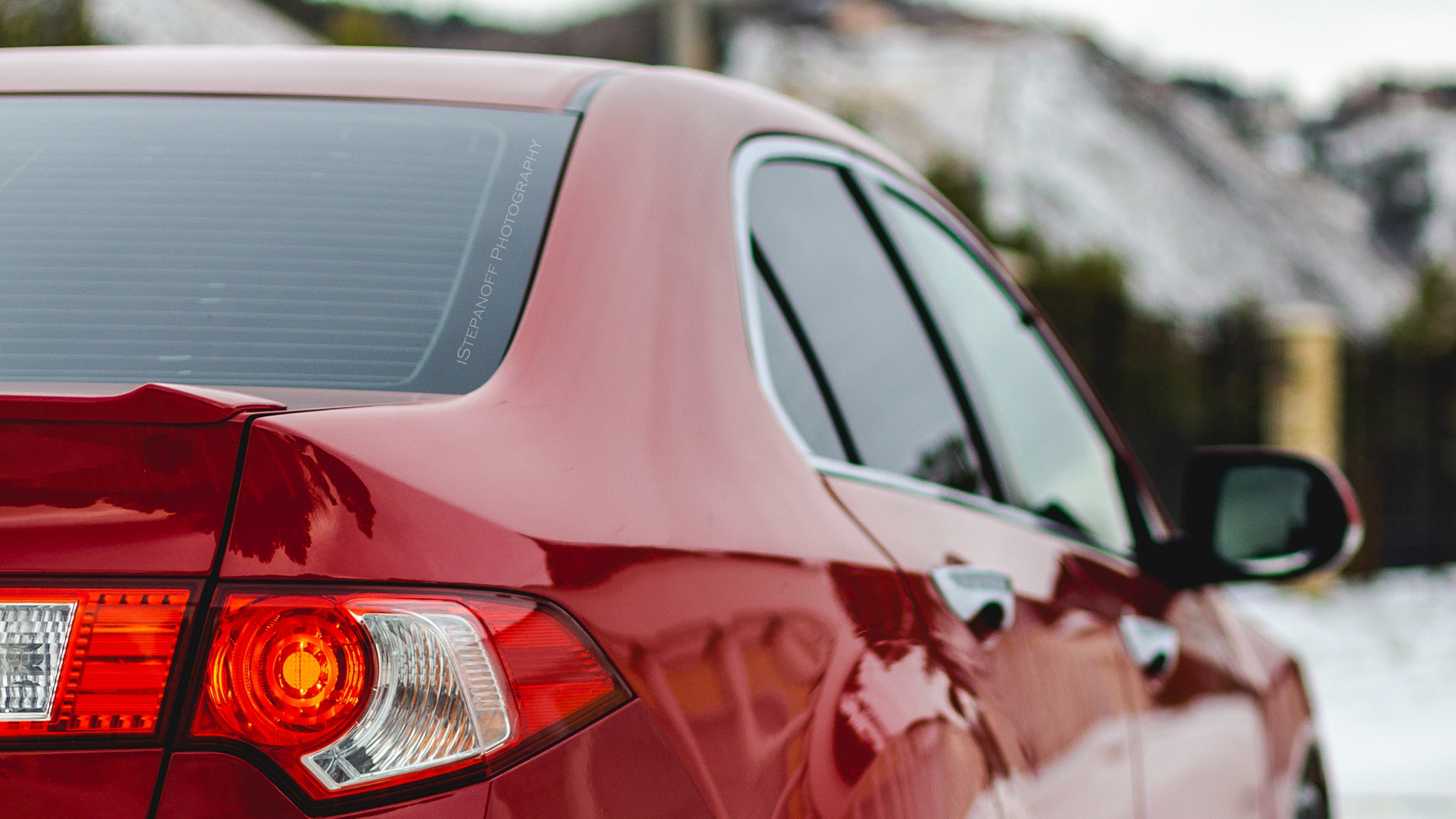 Red Car on Snow Covered Ground During Daytime. Wallpaper in 1920x1080 Resolution