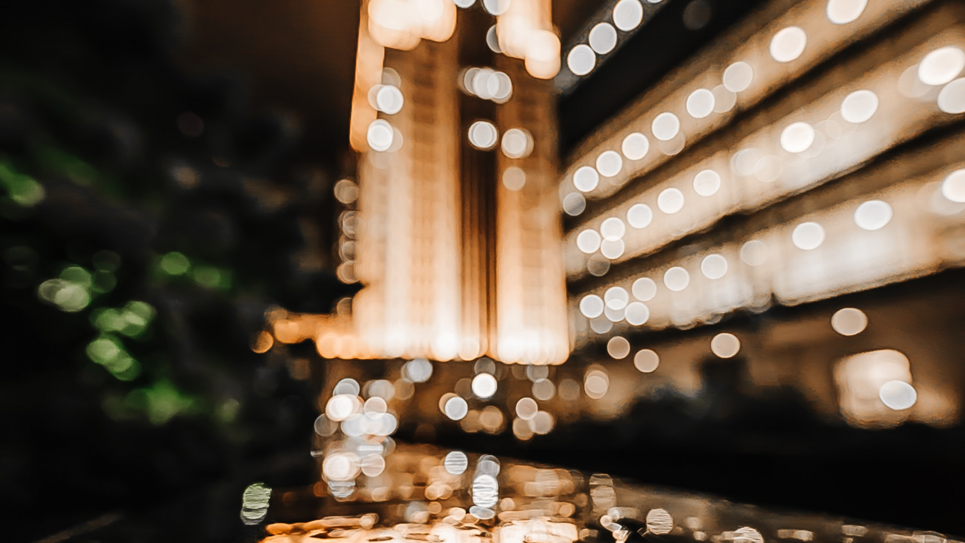 Bokeh, Agua, Luz, Reflexión, Arquitectura. Wallpaper in 1920x1080 Resolution