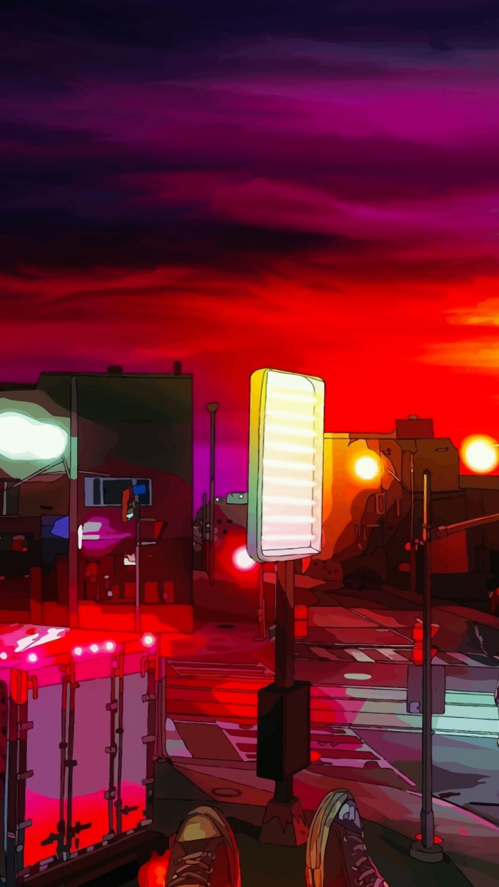 Soundcloud, Cyberpunk, Art, Color, L'anime. Wallpaper in 720x1280 Resolution