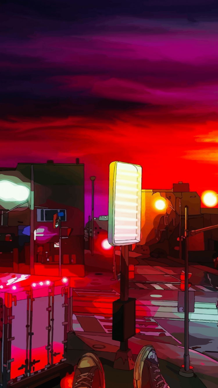 Soundcloud, Cyberpunk, Arte, de Colores, Anime. Wallpaper in 750x1334 Resolution