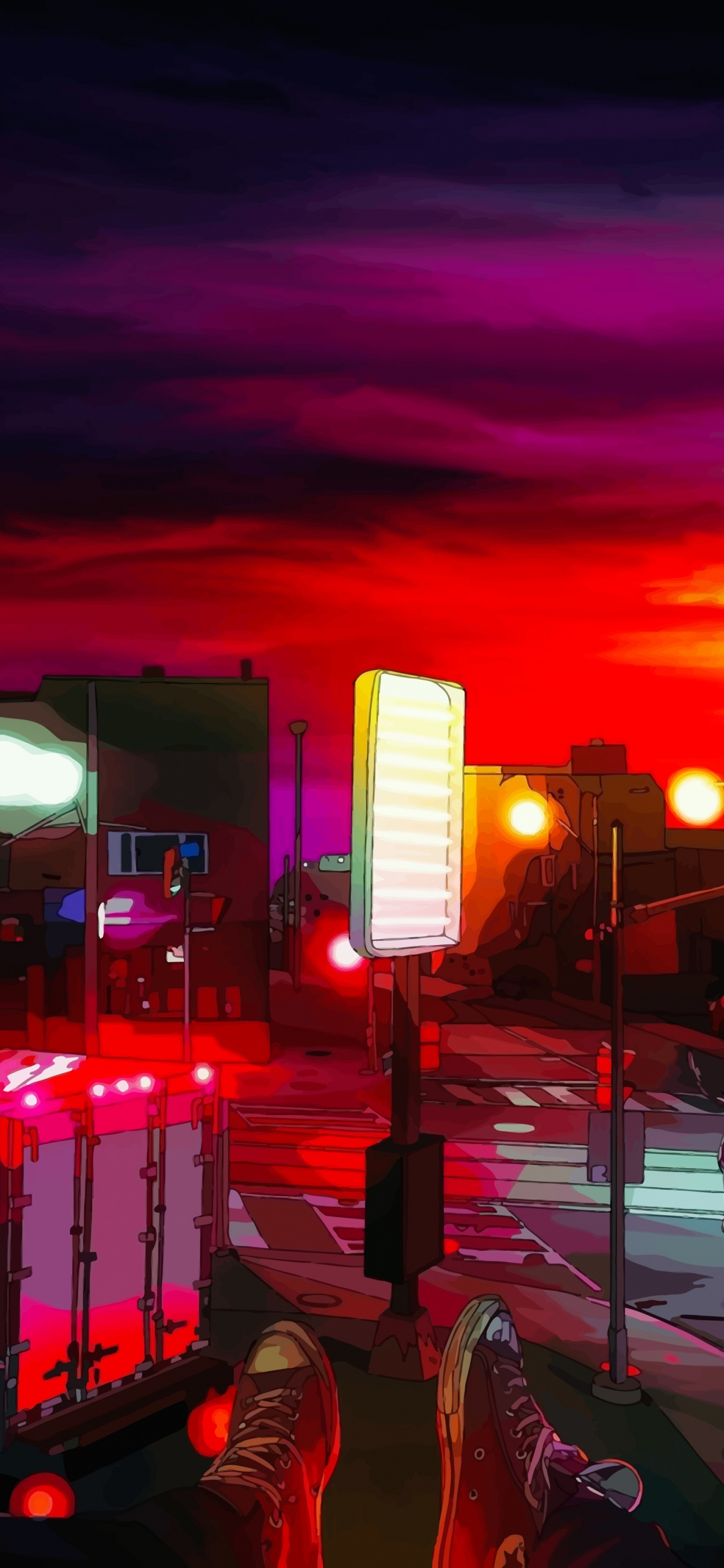 Soundcloud, Cyberpunk, Kunst, Anime, Animation. Wallpaper in 1125x2436 Resolution