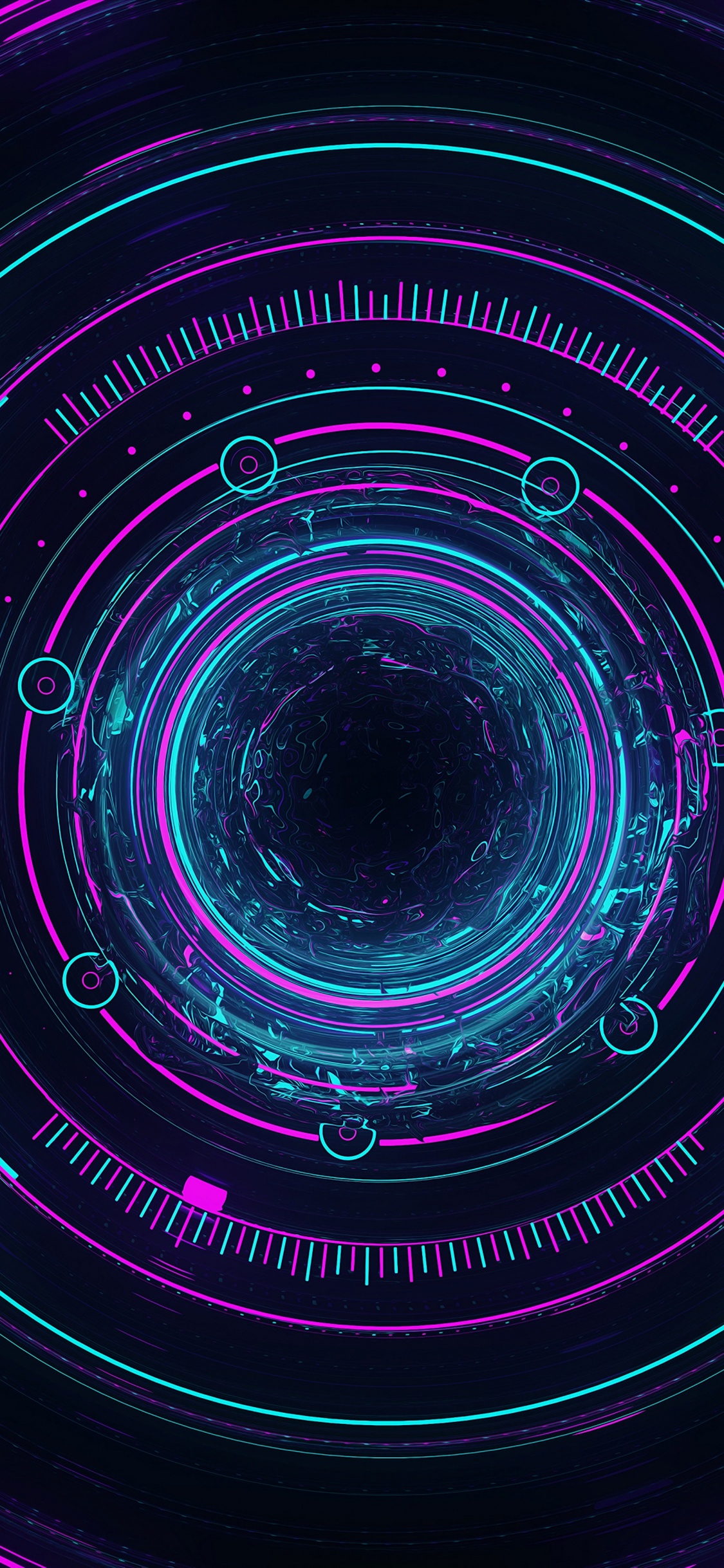 Lumière Ronde Rouge et Blanche. Wallpaper in 1125x2436 Resolution