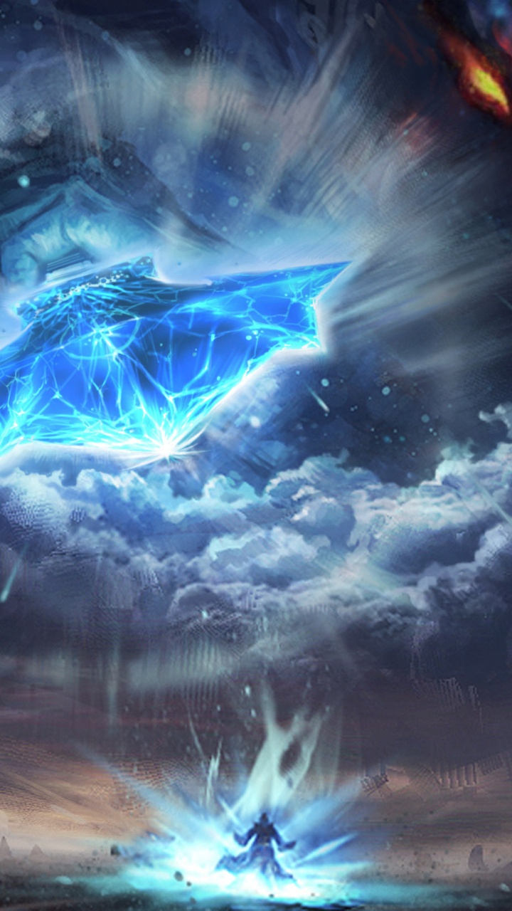 Blue and White Lightning Illustration. Wallpaper in 720x1280 Resolution