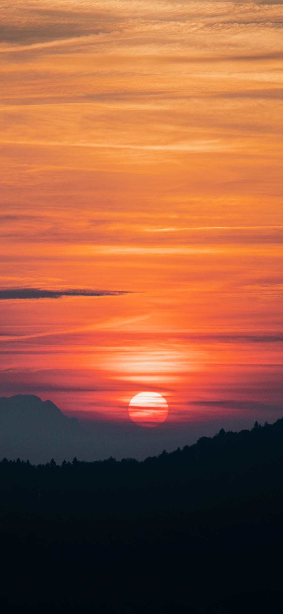 Afterglow, Lever, Horizon, Soir, Red. Wallpaper in 1125x2436 Resolution