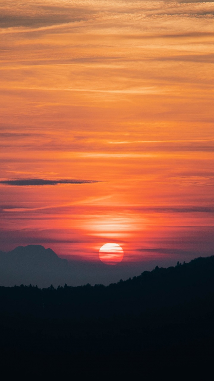 Afterglow, Sunset, Cloud, Sunrise, Horizon. Wallpaper in 720x1280 Resolution