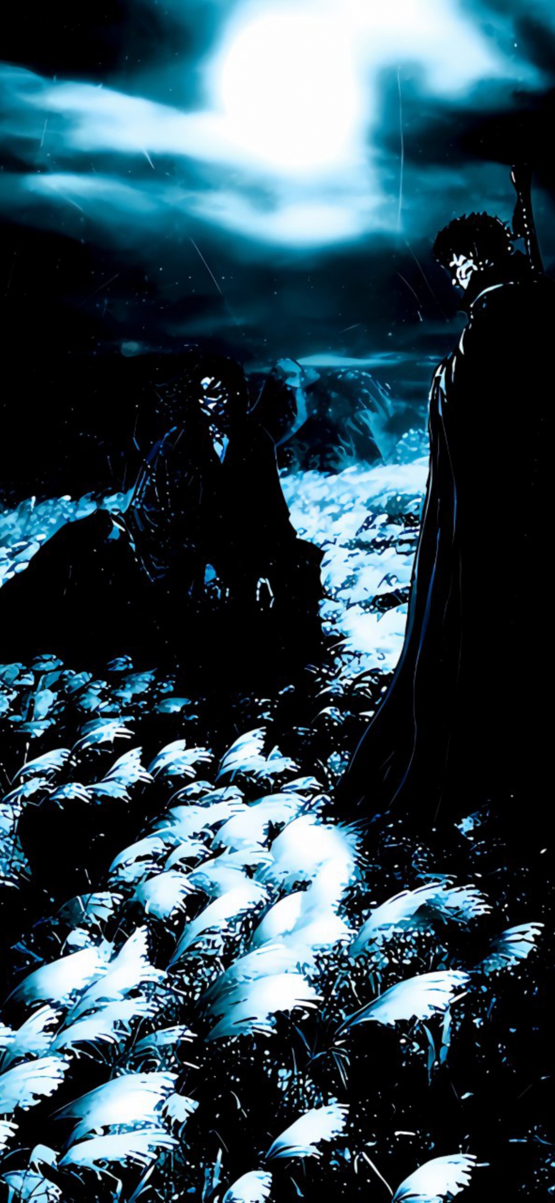 Darth Vader, Anakin Skywalker, Illustration, Moonlight, Film. Wallpaper in 1125x2436 Resolution