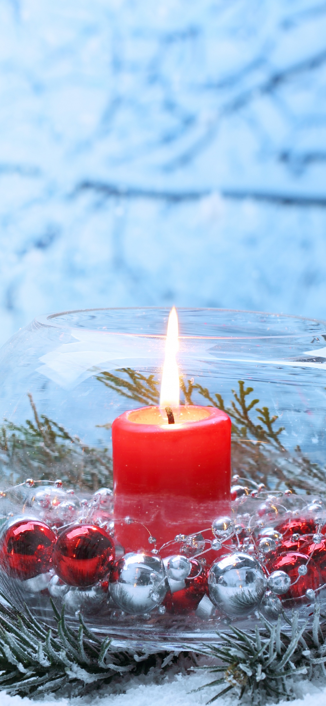 Christmas Day, Candle, Winter, Branch, Christmas. Wallpaper in 1125x2436 Resolution