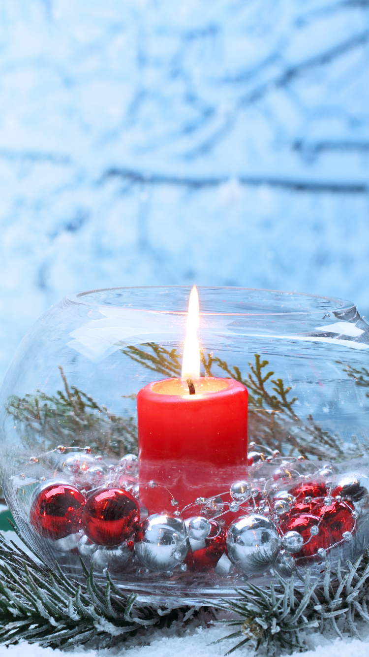 Christmas Day, Candle, Winter, Branch, Christmas. Wallpaper in 750x1334 Resolution