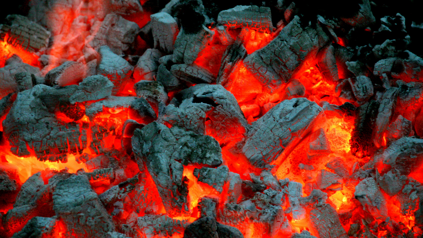 Peinture au Feu Rouge et Noir. Wallpaper in 1366x768 Resolution