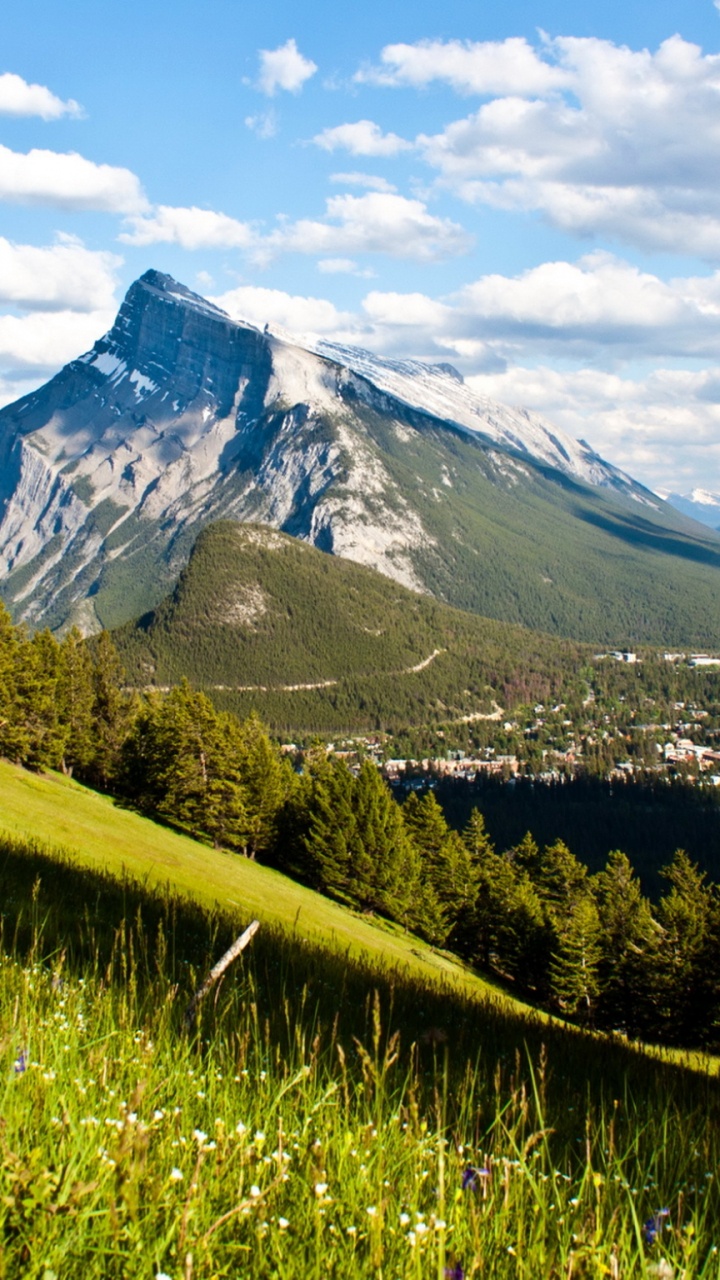 Green Grass Field Near Mountain Under Blue Sky During Daytime. Wallpaper in 720x1280 Resolution