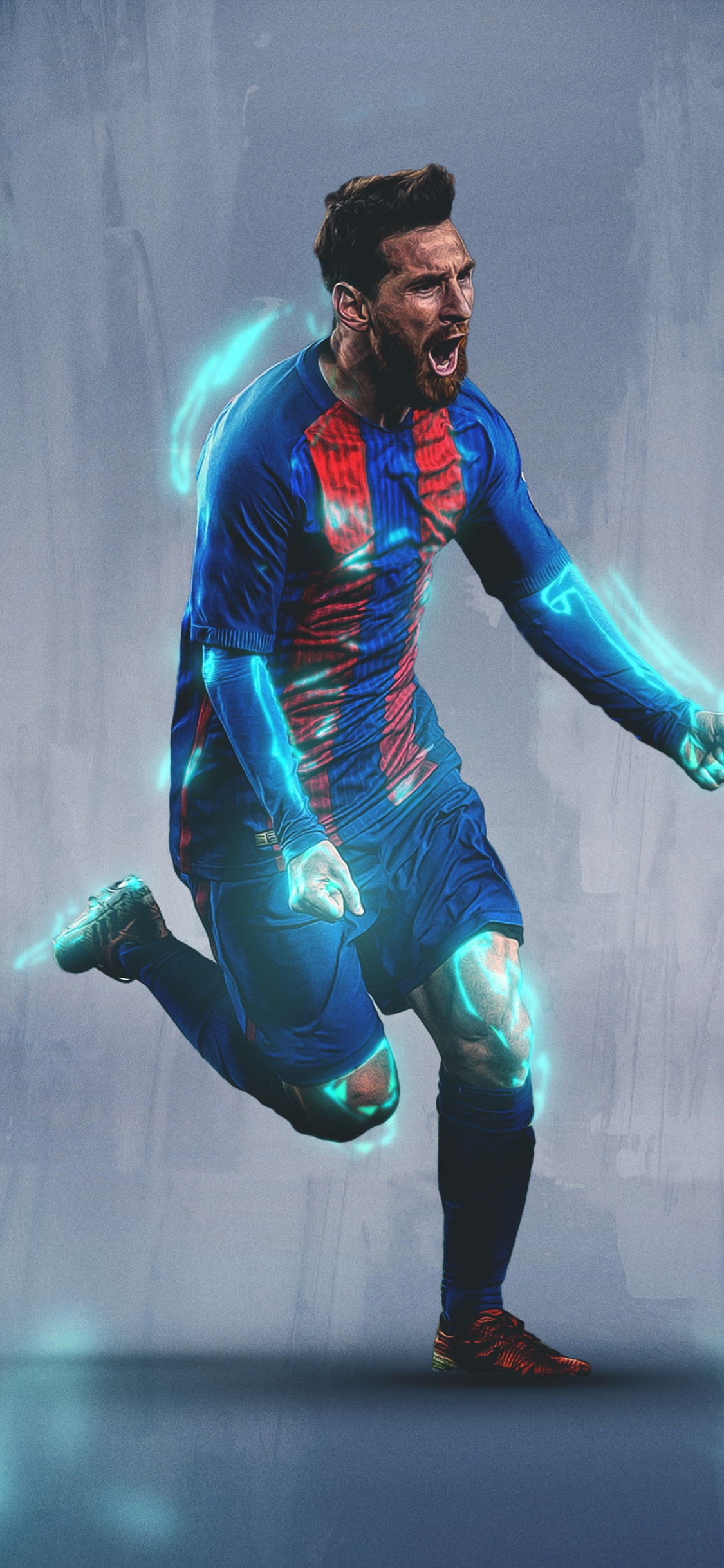 Mann in Blau-schwarzer Jacke Und Blauer Jeans, Der Auf Der Straße Läuft On. Wallpaper in 1125x2436 Resolution