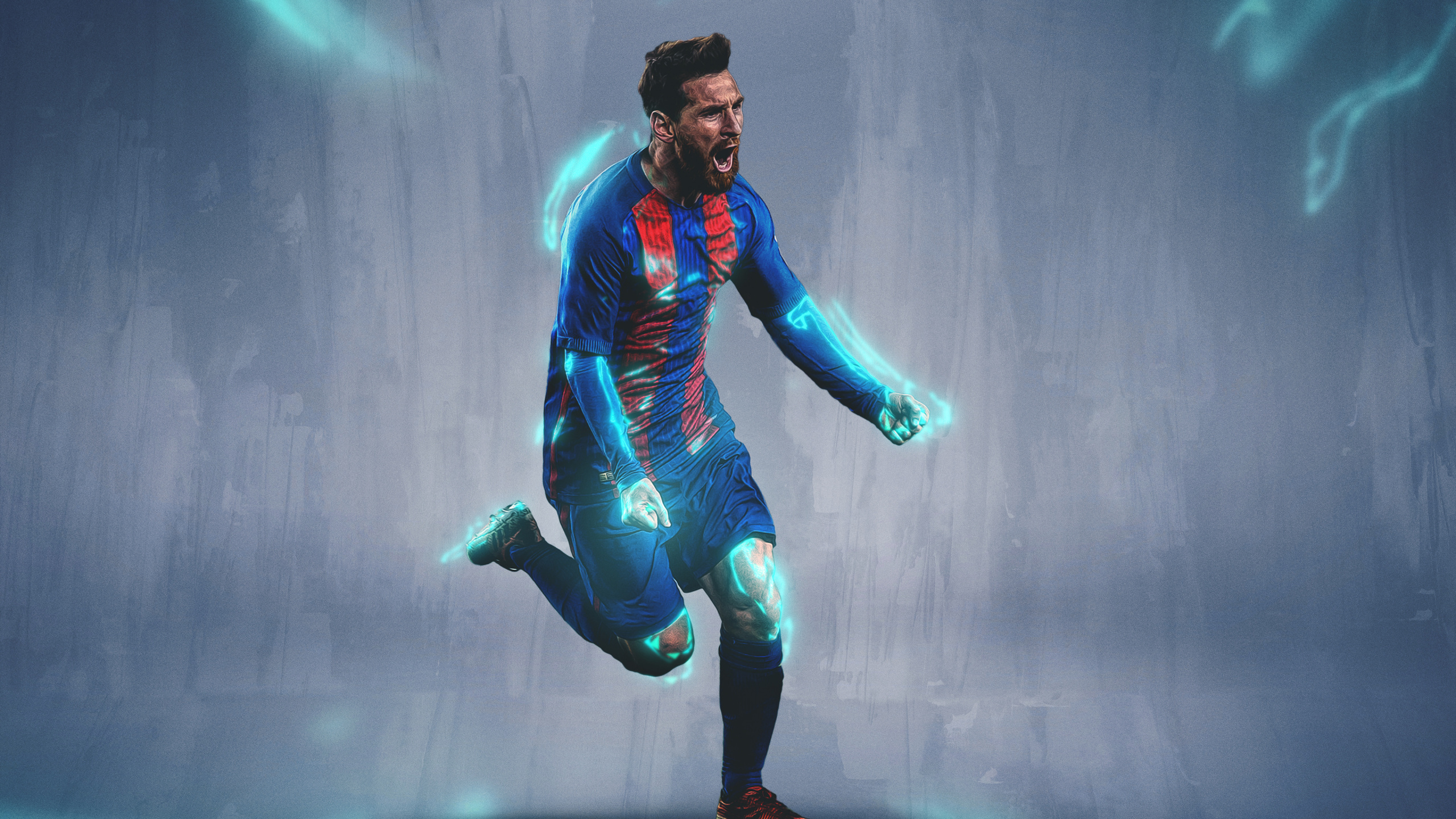 L'homme en Veste Bleue et Noire et un Jean Bleu en Cours D'exécution Sur Route. Wallpaper in 2560x1440 Resolution