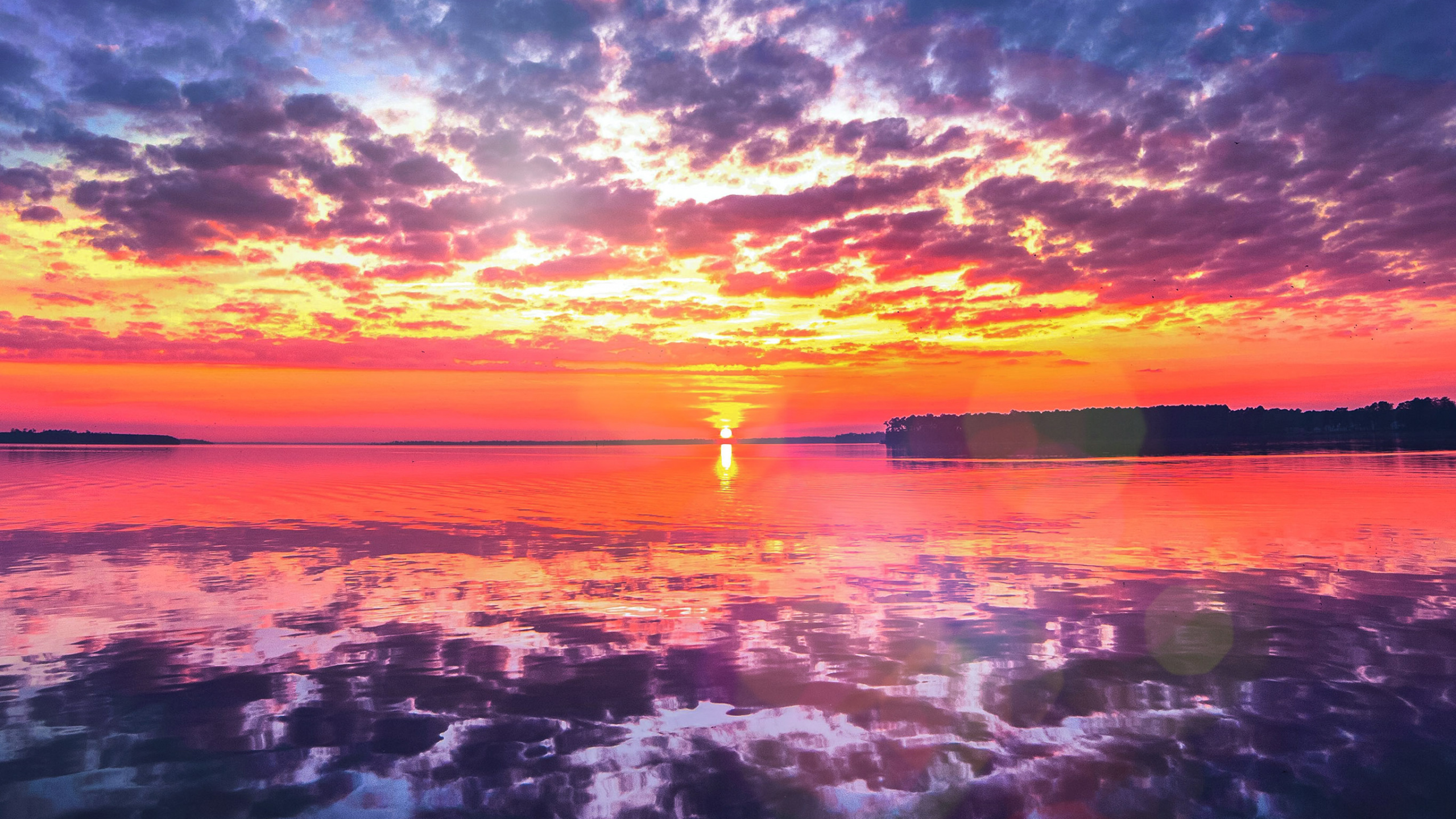 Sonnenaufgang, Äpfeln, Cloud, Wasser, Atmosphäre. Wallpaper in 2560x1440 Resolution