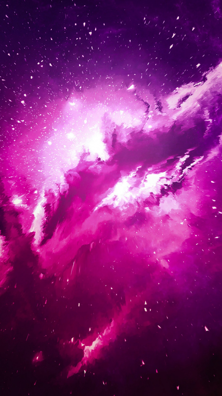 Ciel de Galaxie Violet et Noir. Wallpaper in 750x1334 Resolution