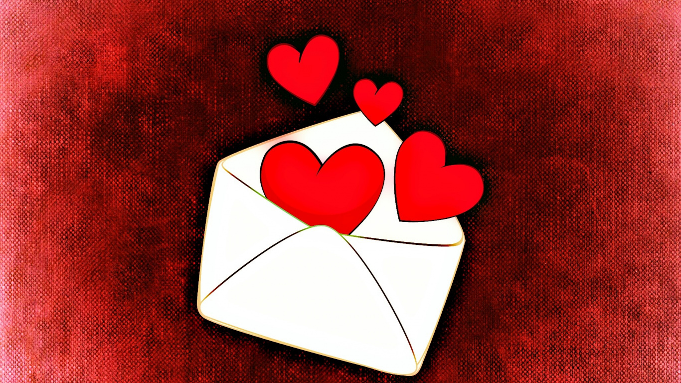 Red Heart With Heart Illustration. Wallpaper in 1366x768 Resolution