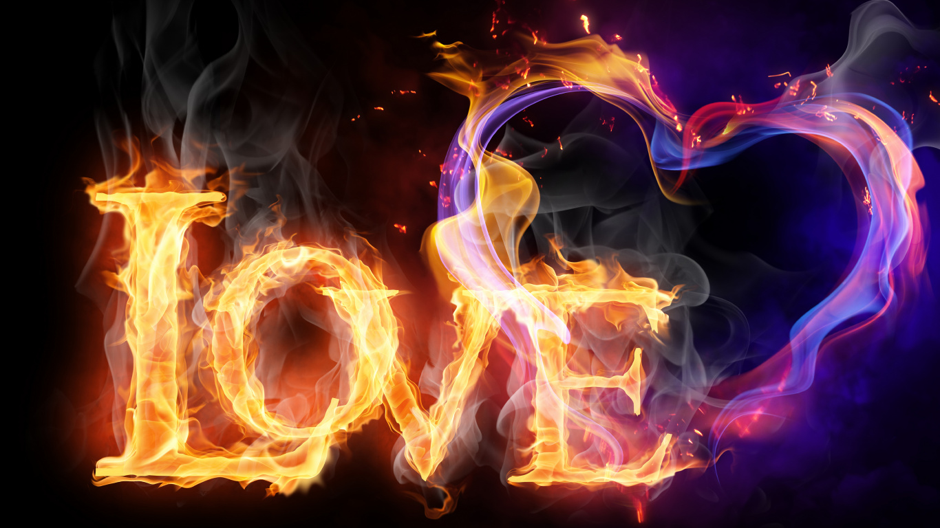 Flame, Fire, Heat, Light, Text. Wallpaper in 1366x768 Resolution