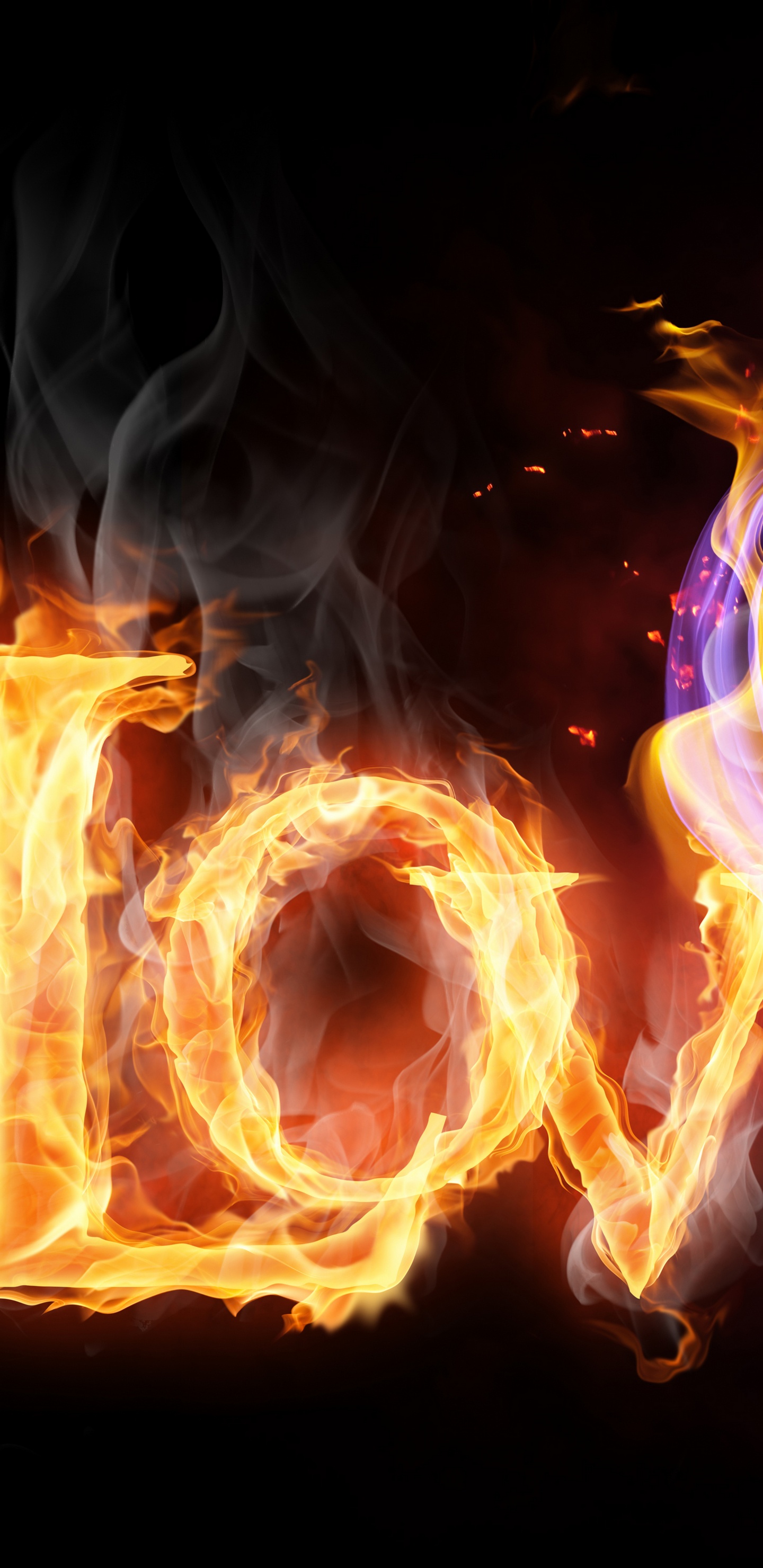 Flame, Fire, Heat, Light, Text. Wallpaper in 1440x2960 Resolution