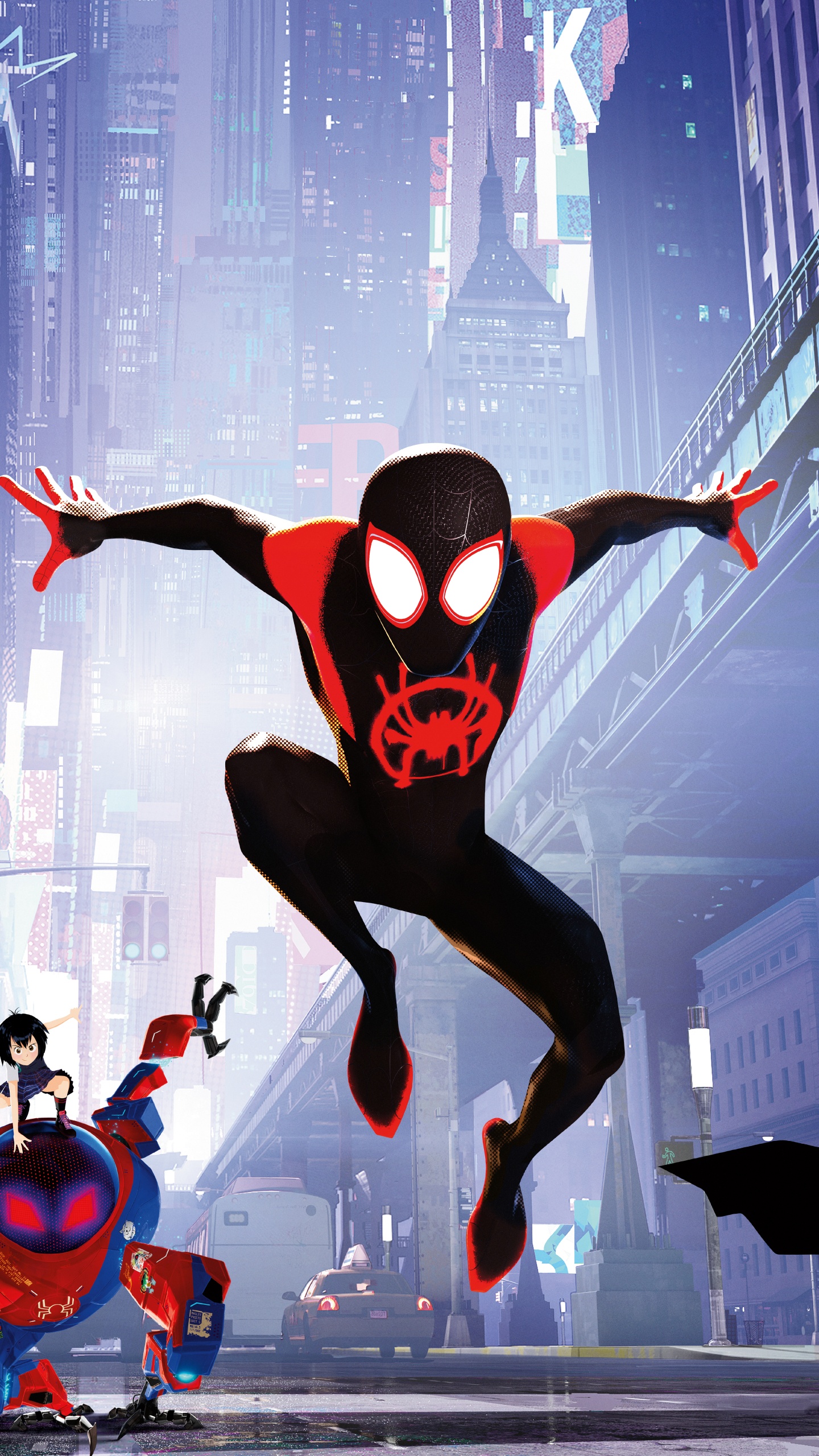 Hombre en Traje de Batman Negro y Rojo Saltando en el Escenario. Wallpaper in 1440x2560 Resolution