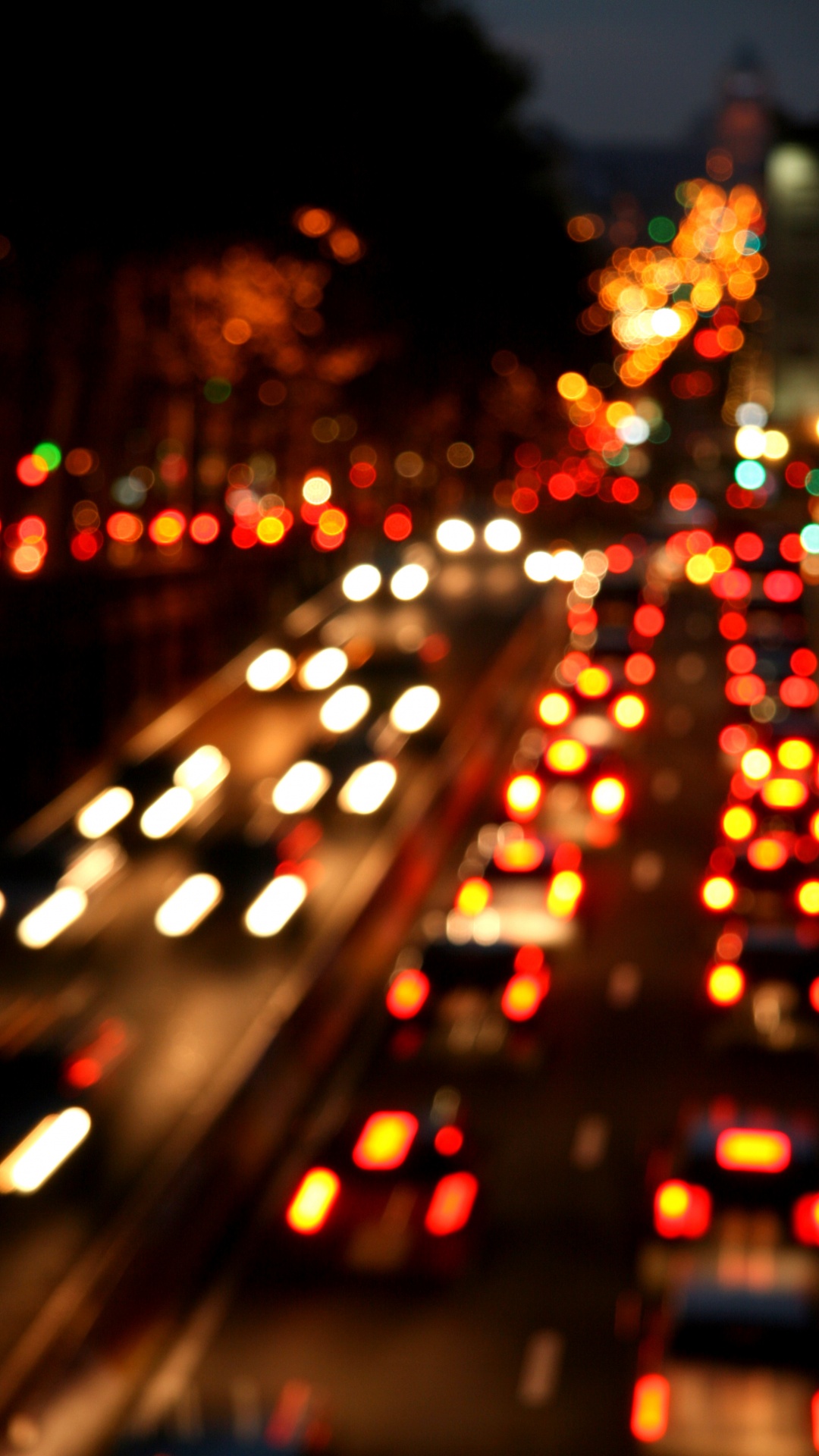 Bokeh-Fotografie Der Lichter Der Stadt Während Der Nacht. Wallpaper in 1080x1920 Resolution