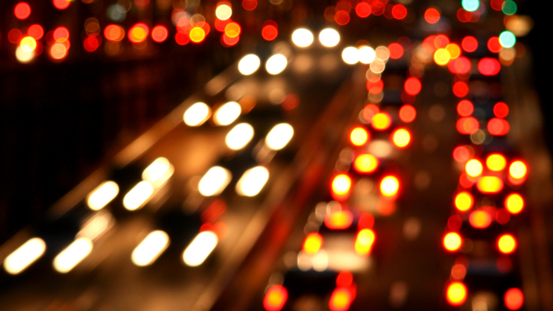 Bokeh-Fotografie Der Lichter Der Stadt Während Der Nacht. Wallpaper in 1920x1080 Resolution