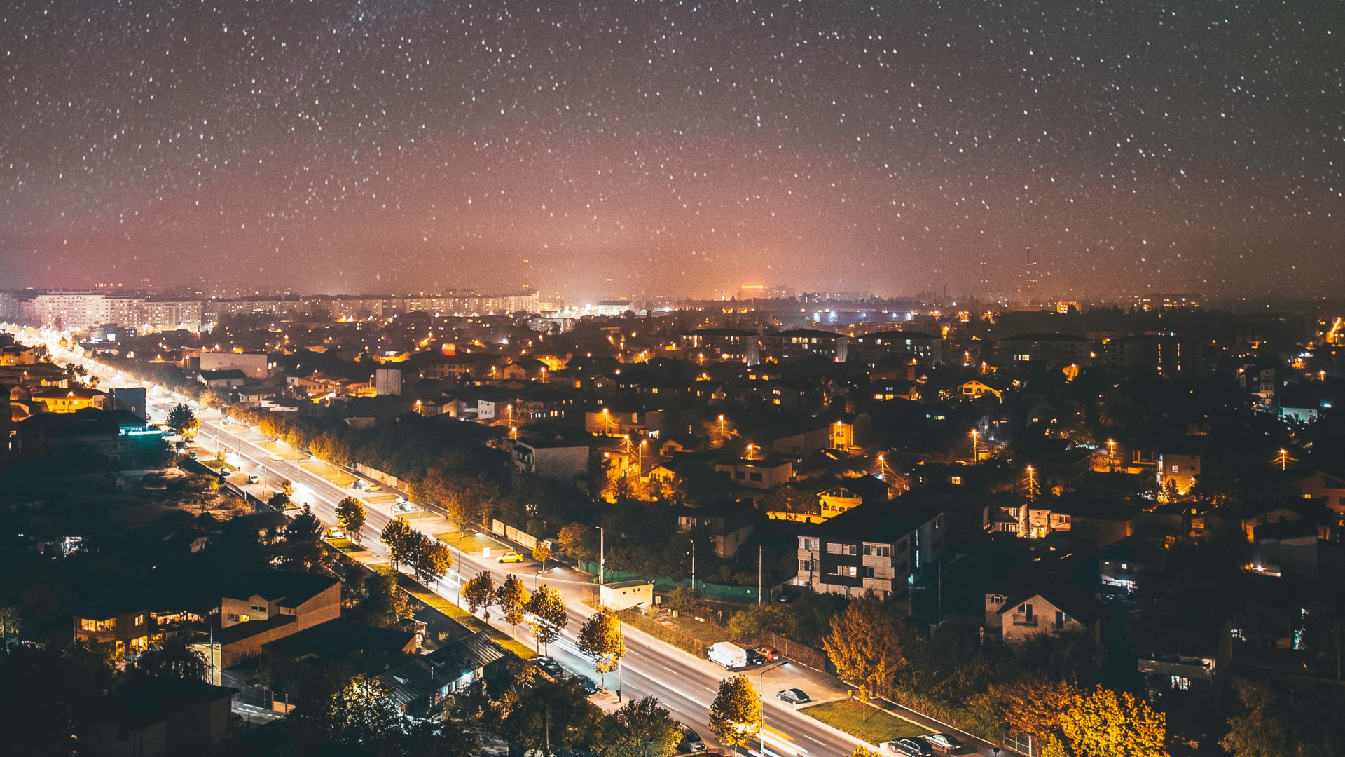 City Lights During Night Time. Wallpaper in 1920x1080 Resolution