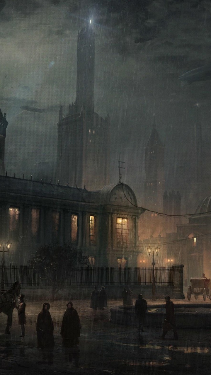 Personnes Marchant Dans la Rue Près du Bâtiment Pendant la Nuit. Wallpaper in 720x1280 Resolution