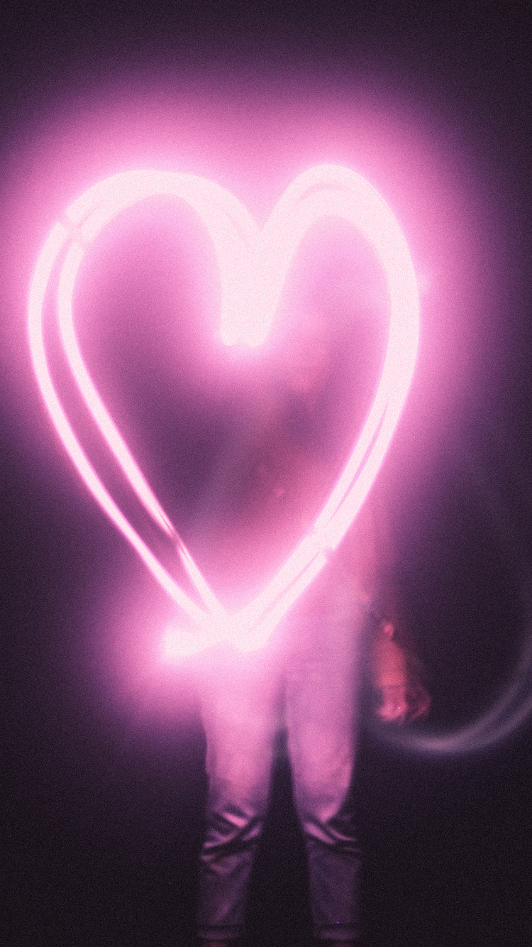 Luz, Coraz, Amor, Neon, Gráficos. Wallpaper in 750x1334 Resolution