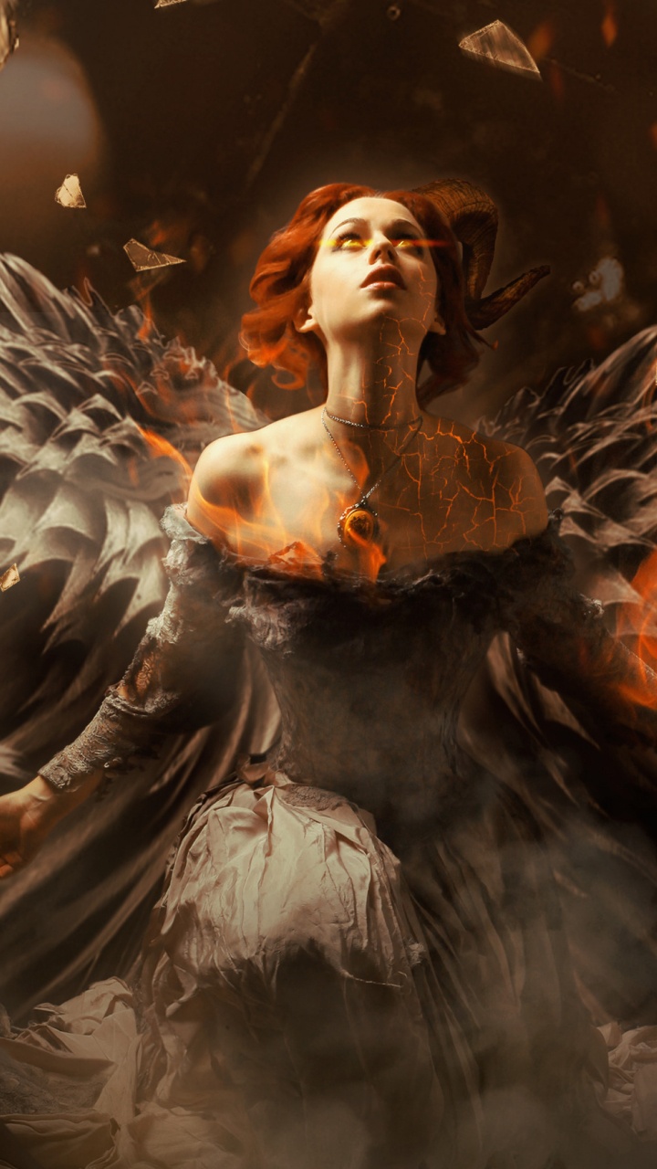 天使, 艺术, 数码艺术, 羽毛, 翼 壁纸 720x1280 允许