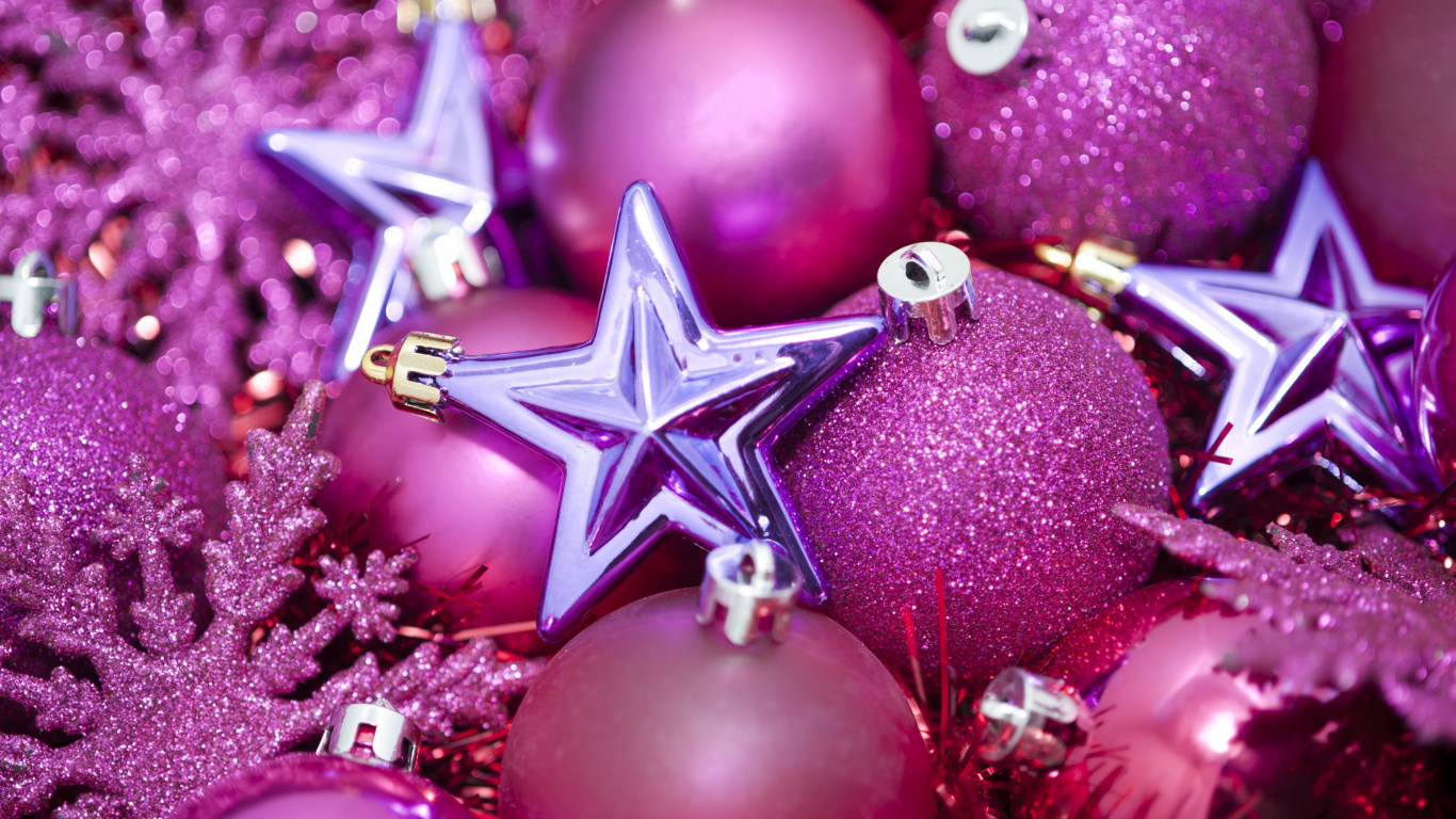Christmas Day, Christmas Ornament, Purple, Christmas Decoration, Pink. Wallpaper in 1366x768 Resolution