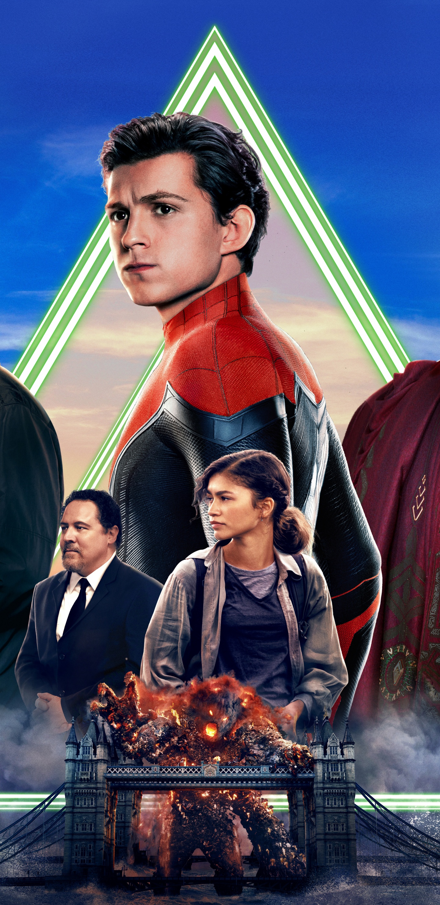 Hombre Con Chaqueta de Cuero Negro de Pie Delante Del Fuego. Wallpaper in 1440x2960 Resolution