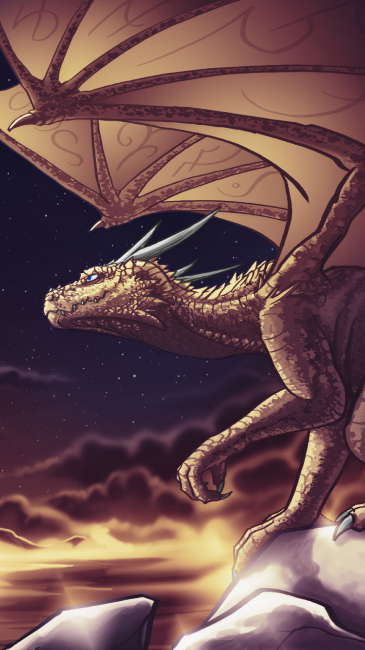 Dragon Brun Sur Champ Brun. Wallpaper in 750x1334 Resolution