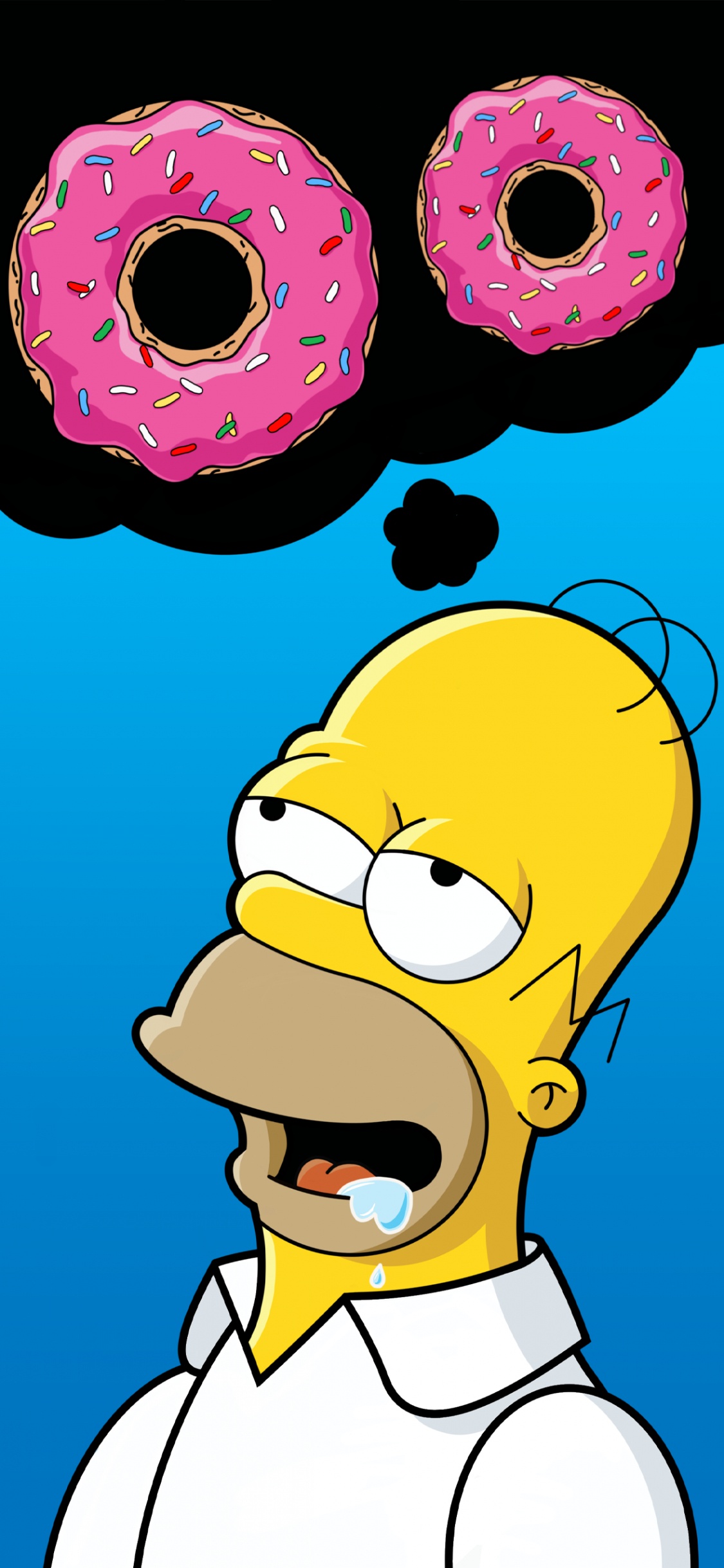 Homer Simpson, Galaxie Note10, Android, Coiffure, Cartoon. Wallpaper in 1125x2436 Resolution