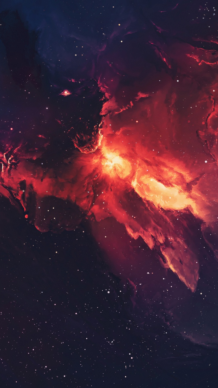 Ilustración de Galaxia Roja y Azul. Wallpaper in 720x1280 Resolution