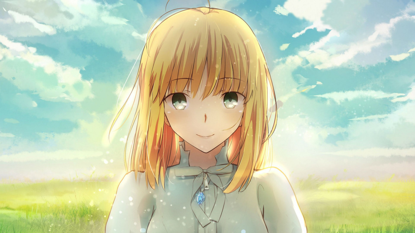 Braunhaariges Mädchen Anime-Charakter. Wallpaper in 1366x768 Resolution