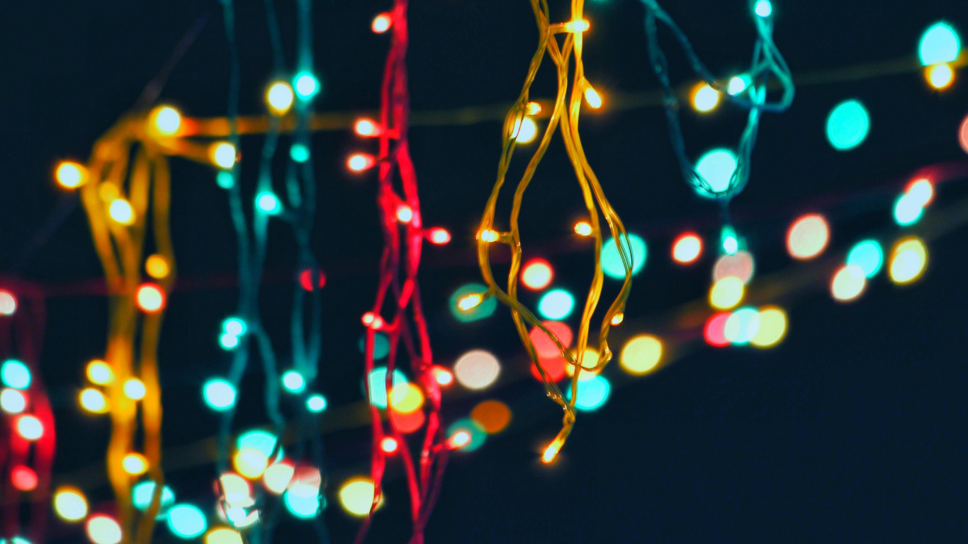 Christmas Lights, Lighting, Night, Light, Christmas Decoration. Wallpaper in 1366x768 Resolution