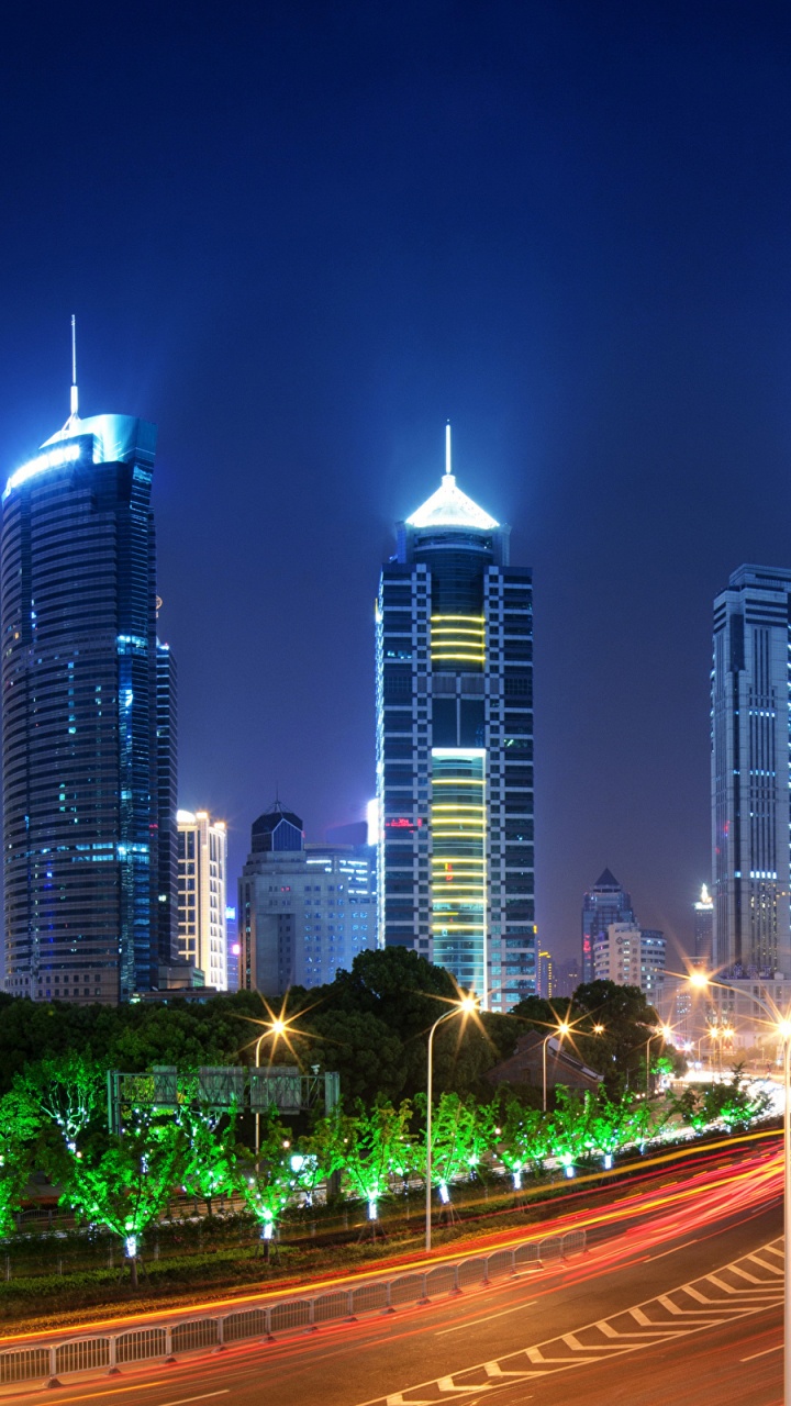 Time Lapse Photography of City During Night Time. Wallpaper in 720x1280 Resolution